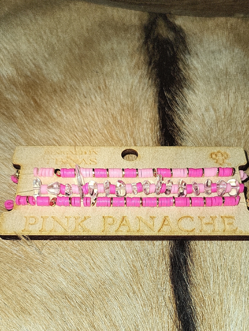 Pink Panache Bright Pink Beaded Layered Bracelet Set